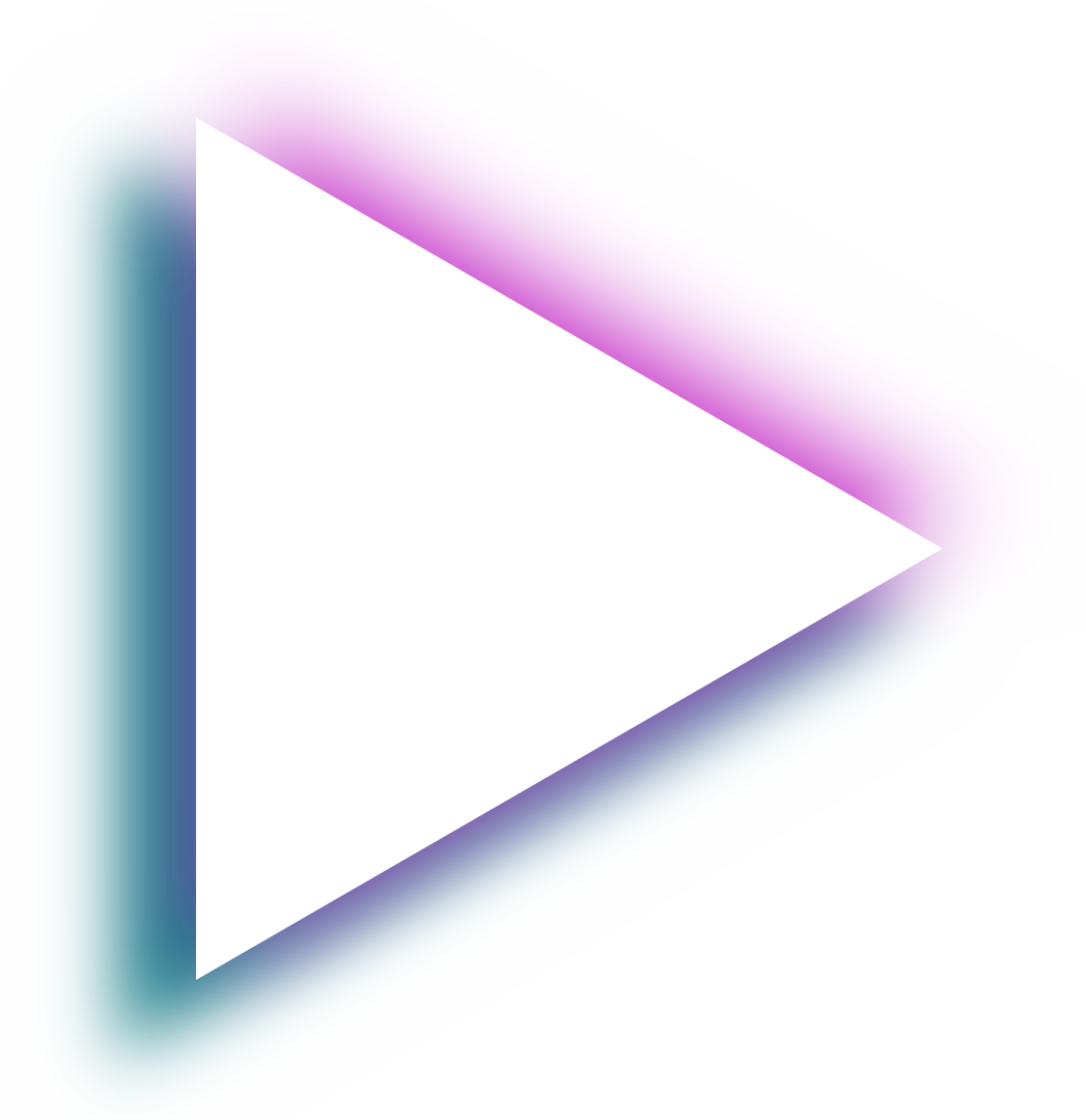 the free media heck yeah logo, which is essentially a play button with pink and blue glowing elements on the sides