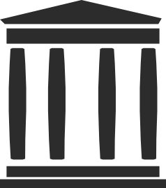 the internet archive logo, which is the front of a greek temple displaying the columns