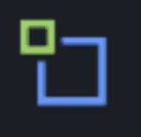 the image resizer logo is very simple, just a little green square in the top left corner and a bigger blue square in the center, implying a resizing of the square... amazing