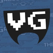 logo that loosely resembles a controller?? and has pixel text that say vg on said controller