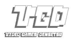 stylized pixel type that says vgd and video games densetsu