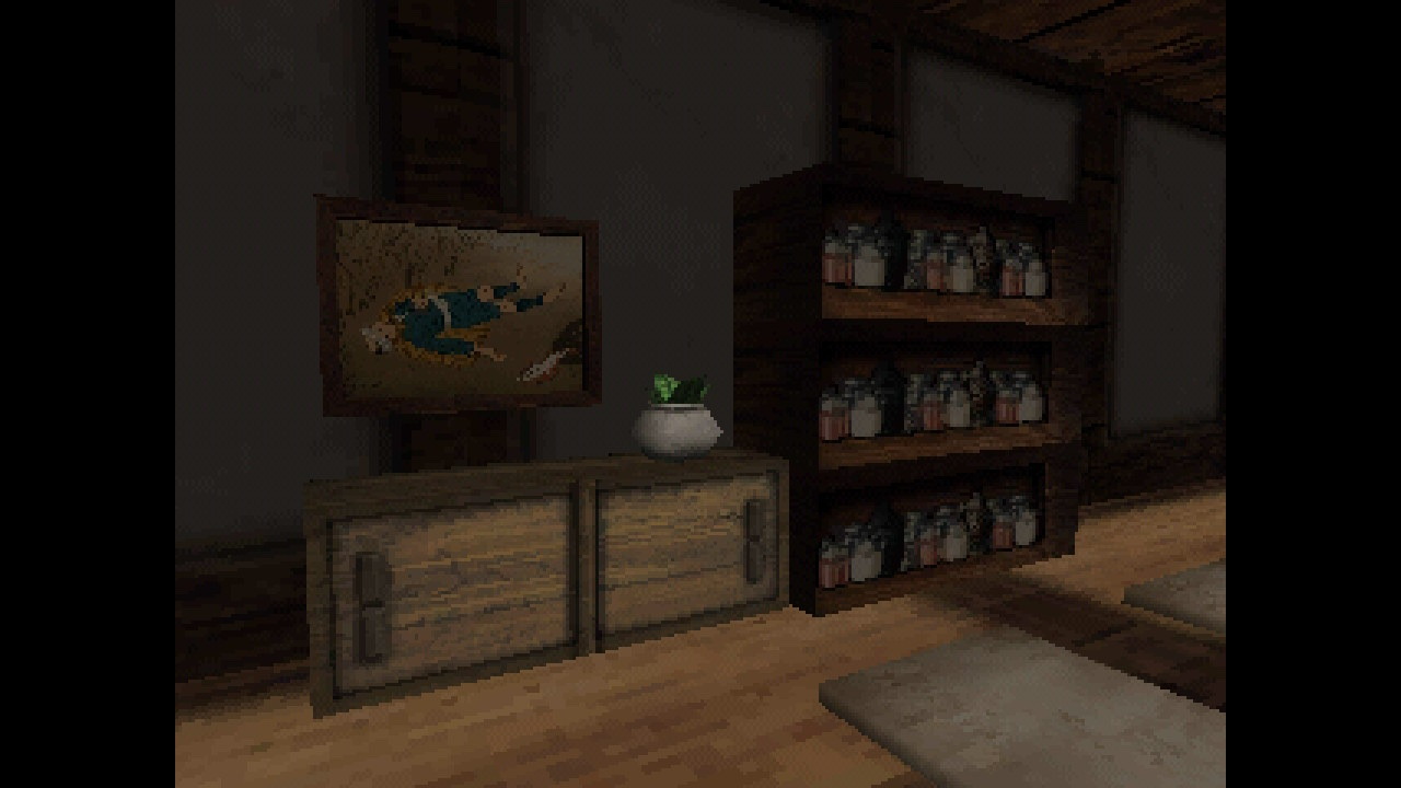 house interior with picture on wall and shelf