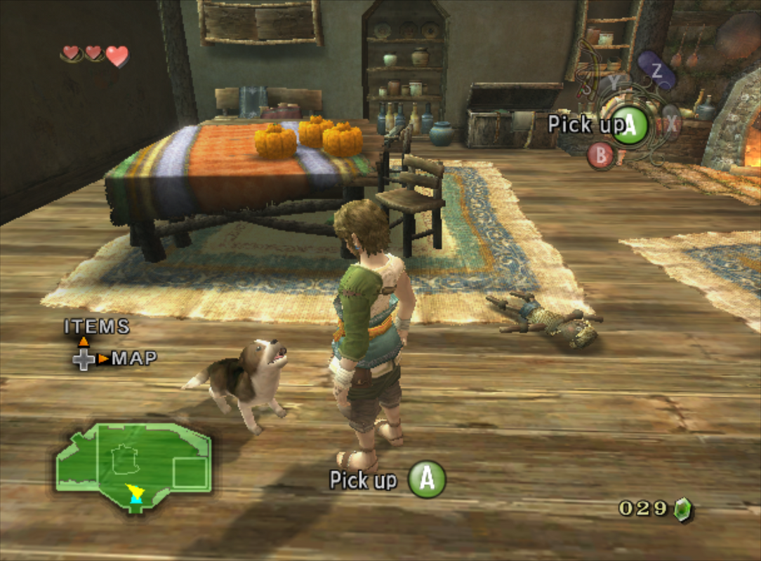 link looks at doggie