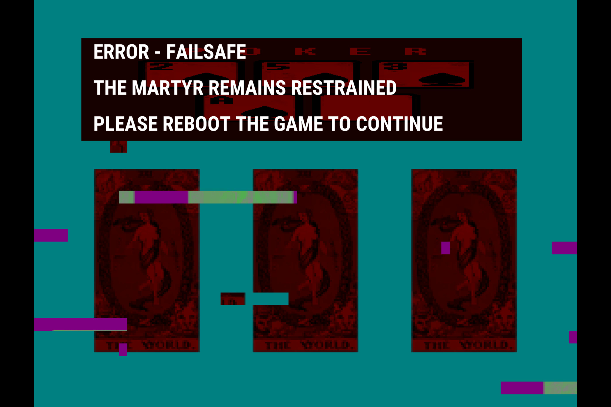 glitchy error screen